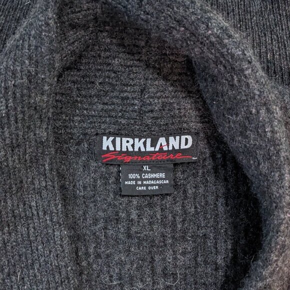 Kirkland Signature Dark Gray Ribbed Cashmere Men's Cardigan Preowned Size XL - Picture 4 of 4